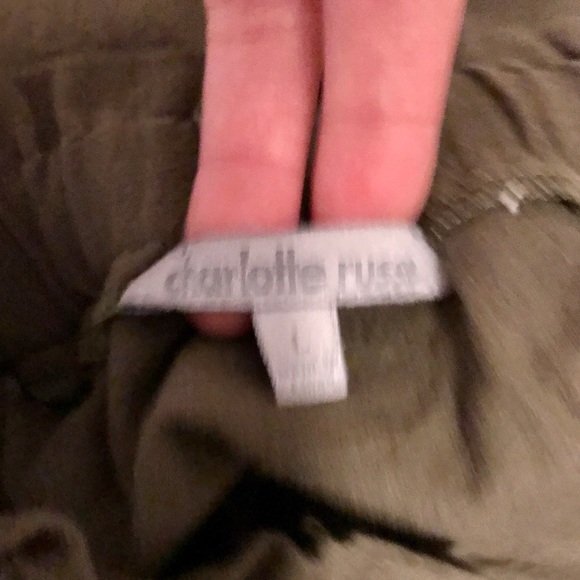 Charlotte Russe army green button up skirt - Picture 5 of 5